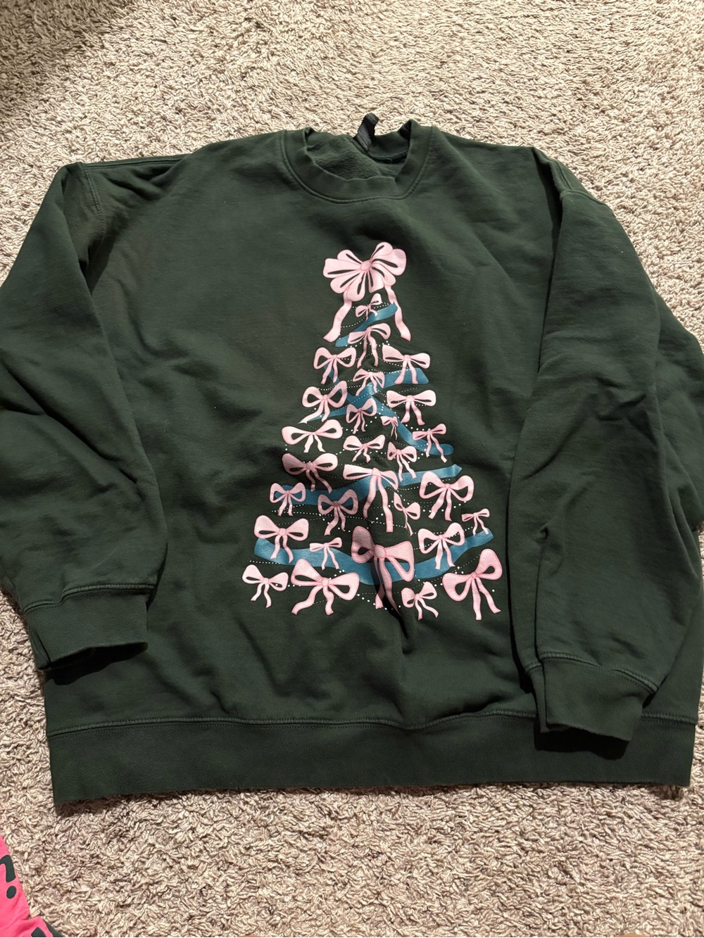 Krista Horton Crewneck Sweatshirt with Pink Bow Tree Graphic